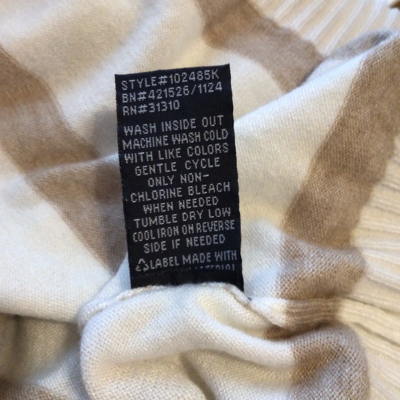 A. Byer XL Striped Collared Sweater Beige Cream Pullover Preppy Knit Long Sleeve - Picture 6 of 8